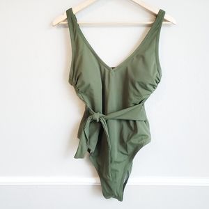 Shade & Shore Green One Piece Swimsuit - Size Large NWOT